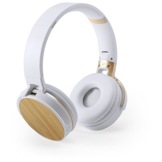 Бездротові навушники, бамбукові деталі коричневий - V0366-16