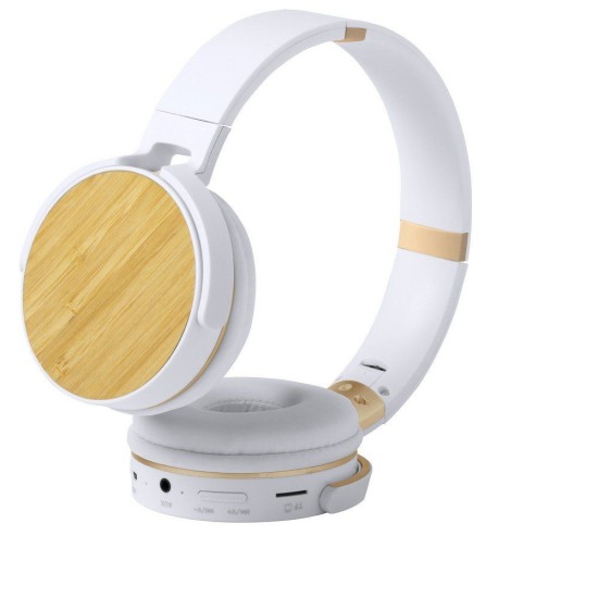 Бездротові навушники, бамбукові деталі, колір коричневий - V0366-16