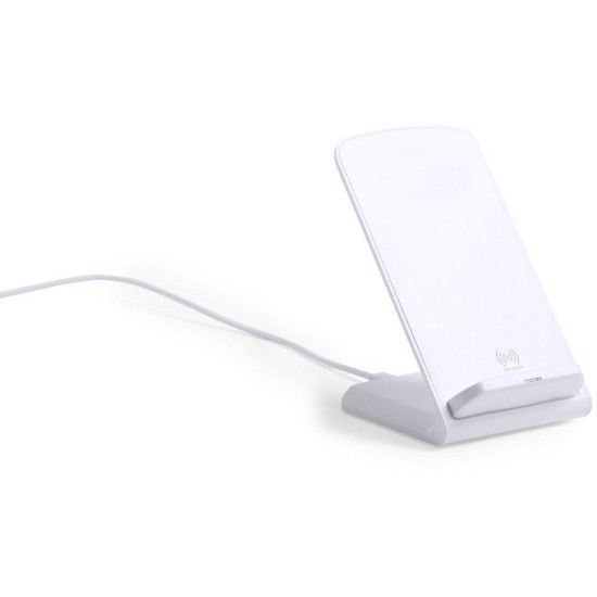 Бездротовий зарядний пристрій на 10 Вт, підставка для телефону білий - V0394-02