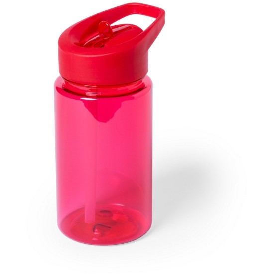 Пляшка для води Voyager, тританова, з трубочкою, 440 мл, колір червоний - V0464-05