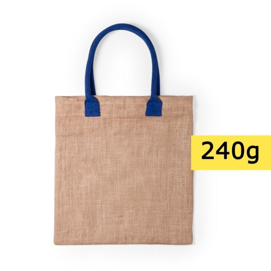 Еко-сумка для покупок з джута, колір кобальт - V0533-04