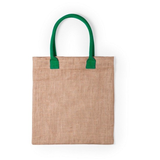 Еко-сумка для покупок з джута, колір зелений - V0533-06