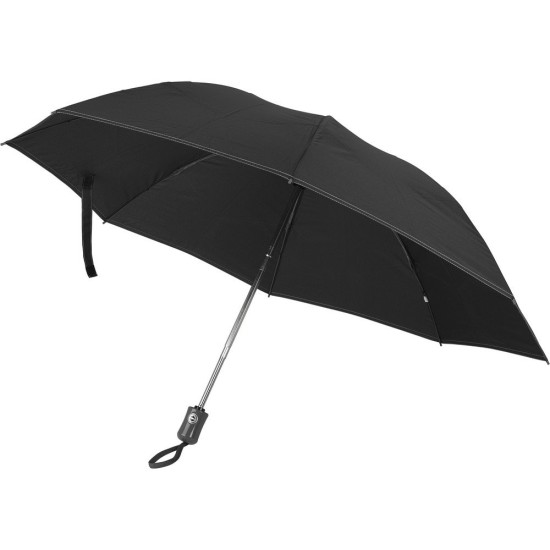 Двостороння, складна, автоматична парасолька, колір чорний - V0667-03