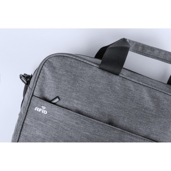 Сумка для ноутбука 14 дюймів, захист RFID, колір сірий - V0710-19