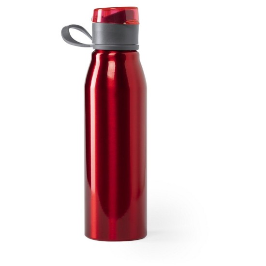 Пляшка для води з карабіном, нержавіюча сталь, 700 мл, колір червоний - V0869-05