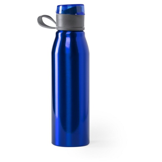 Пляшка для води з карабіном, нержавіюча сталь, 700 мл, колір синій - V0869-11