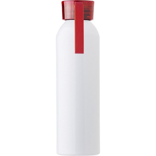 Пляшка для води 650 мл з ручкою, глянцева, колір червоний/білий - V0927-05