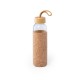 Пляшка для води скляна 500 мл в корковому чохлі, колір прозорий/коричневий - V0980-00