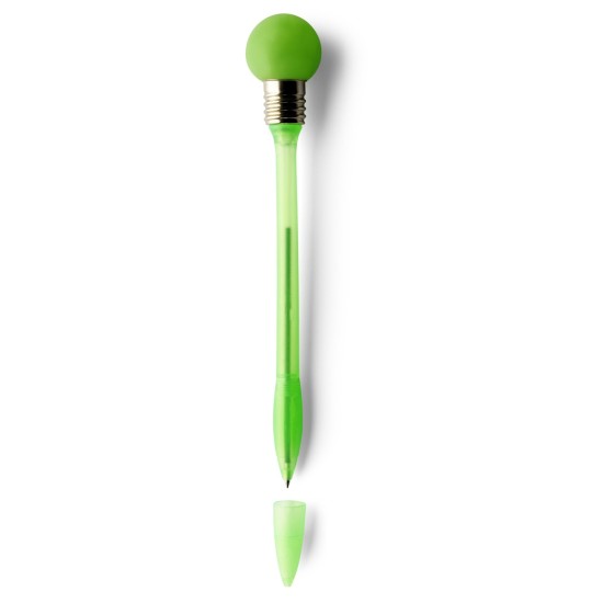 Ручка кулькова  лампочка з ковпачком, колір зелений - V1006-06