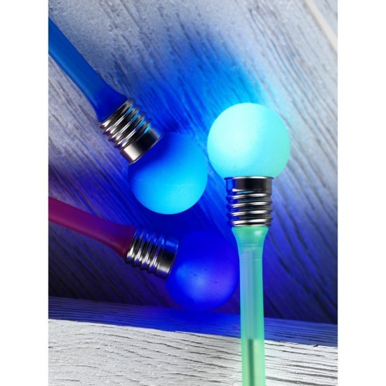 Ручка кулькова  лампочка з ковпачком, колір зелений - V1006-06