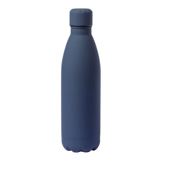 Пляшка для води 790 мл, кришка в тон, гумова обробка, колір кобальт - V1076-04
