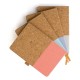 Блокнот А5, тверда коркова та бавовняна обкладинка, у лінію, колір коричневий/рожевий - V1171-21