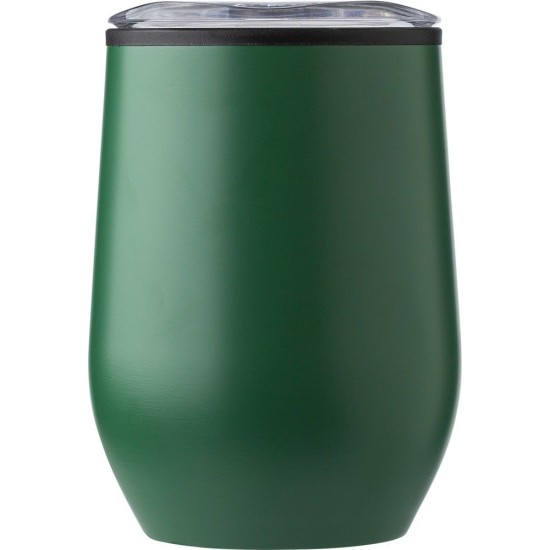 Термокружка 300 мл з пластиковою кришкою, нержавіюча сталь, колір зелений - V1180-06