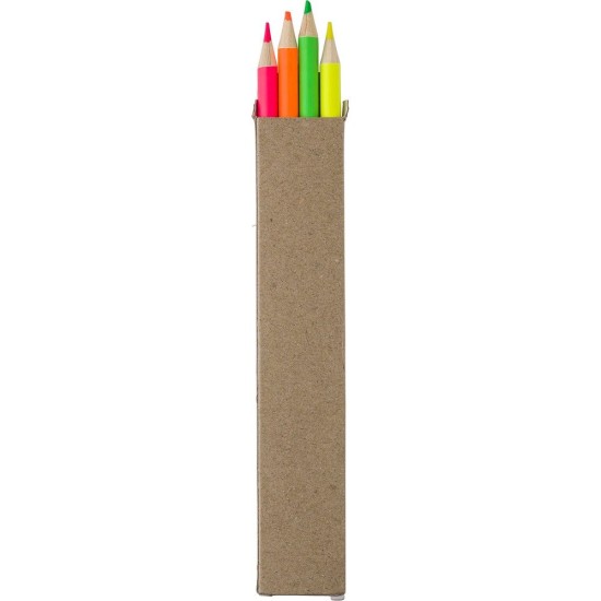 Набір олівців-хайлайтерів у картонній коробці 4 шт, колір коричневий - V1190-16