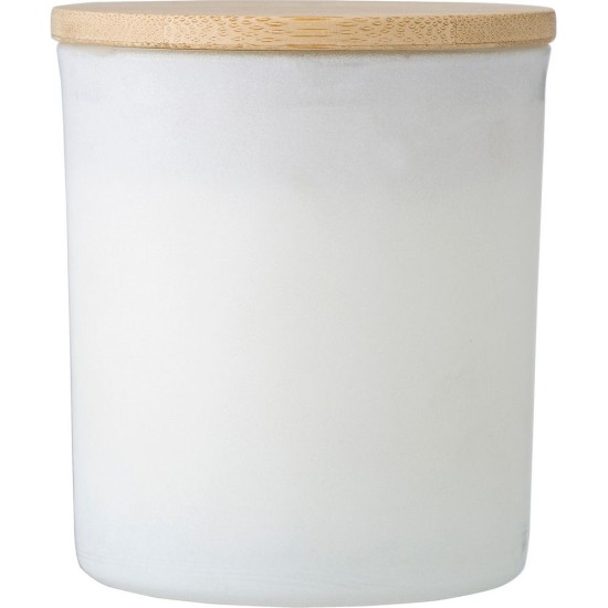 Свічка парфумована (карнаубський віск) в склі, колір білий - V1198-02