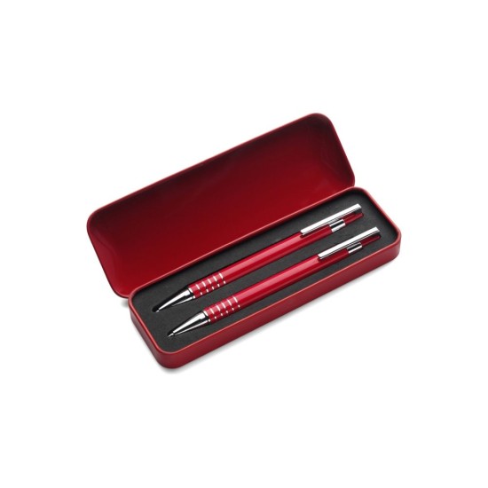 Письмовий набір, кулькова ручка і олівець, колір червоний - V1203-05