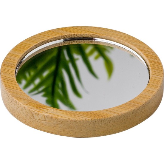 Дзеркало кишенькове з бамбука, колір коричневий - V1236-16