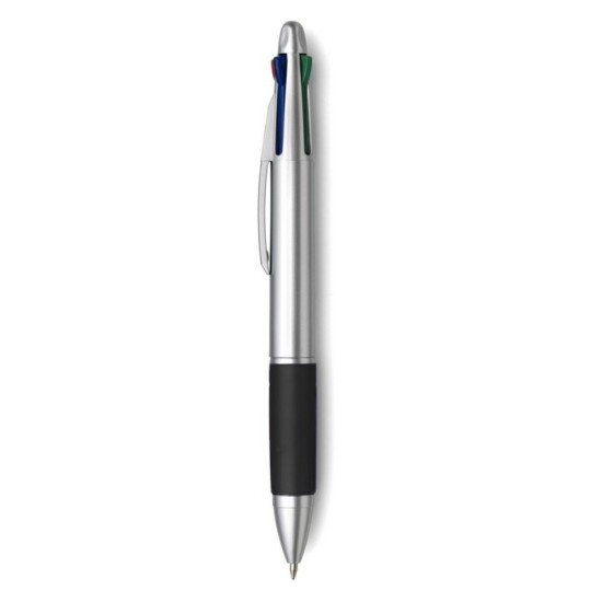 Кулькова ручка з різнокольоровими чорнилами, колір чорний - V1432-03