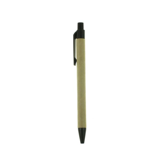 Еко-ручка кулькова з переробленого картону, колір чорний - V1470-03