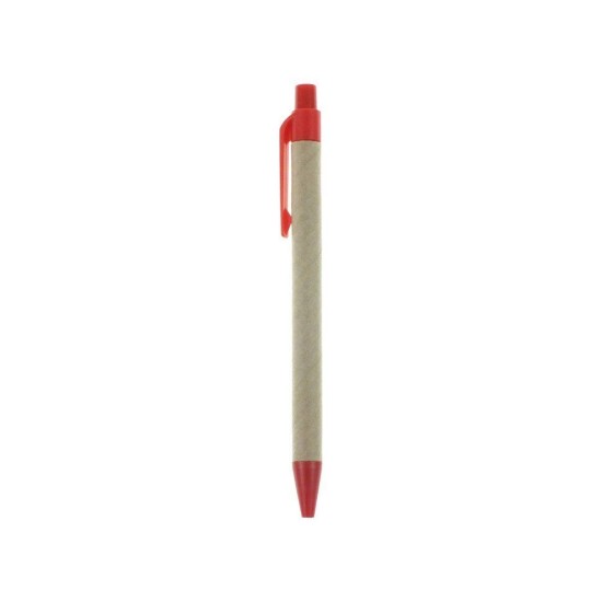 Еко-ручка кулькова з переробленого картону, колір червоний - V1470-05