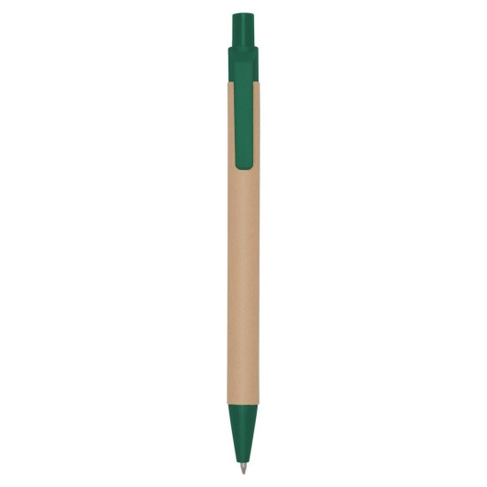 Еко-ручка кулькова з переробленого картону, колір зелений - V1470-06