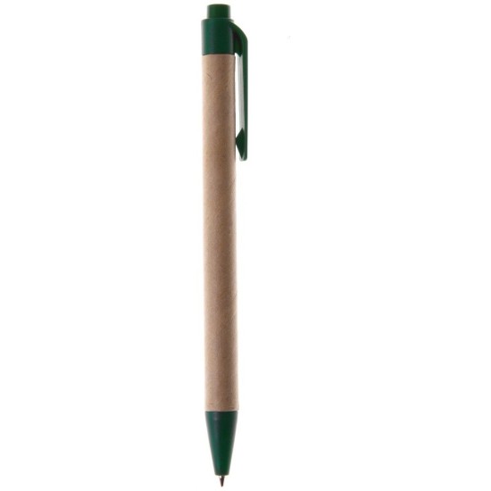 Еко-ручка кулькова з переробленого картону, колір зелений - V1470-06
