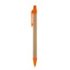 Еко-ручка кулькова з переробленого картону, колір помаранчевий - V1470-07