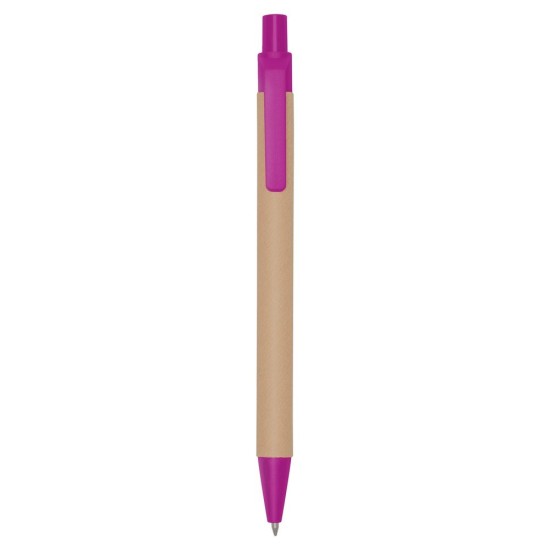 Еко-ручка кулькова з переробленого картону, колір рожевий - V1470-21