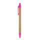 Еко-ручка кулькова з переробленого картону, колір рожевий - V1470-21