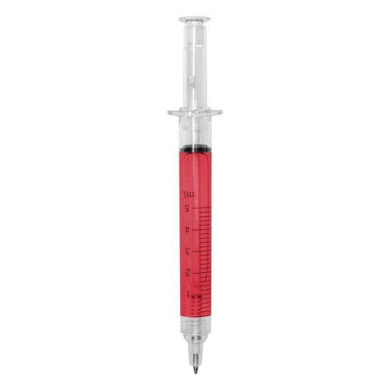 Ручка кулькова  шприц, колір червоний - V1524-05