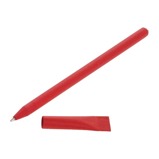 Еко-ручка кулькова з ковпачком, паперова, колір червоний - V1630-05