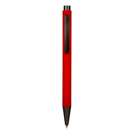 Кулькова ручка з високоякісної пластмаси і металу, колір червоний - V1696-05