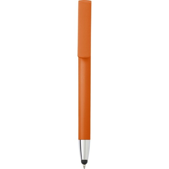 Кулькова ручка, сенсорна ручка з підставкою для телефону, колір помаранчевий - V1753-07