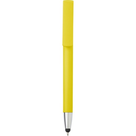Кулькова ручка, сенсорна ручка з підставкою для телефону, колір жовтий - V1753-08