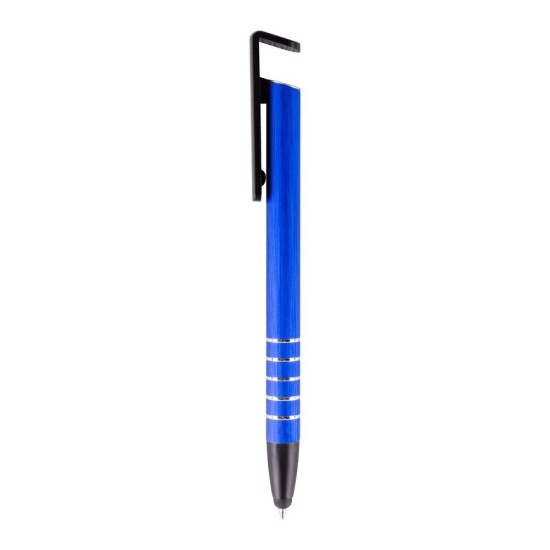 Кулькова ручка з підставкою для телефону, колір кобальт - V1816-04
