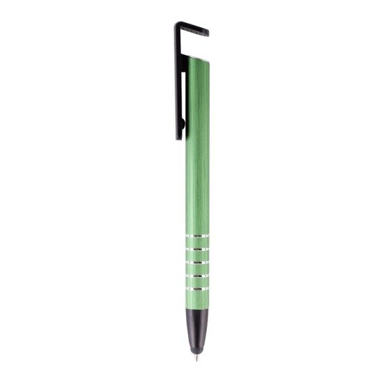 Кулькова ручка з підставкою для телефону, колір зелений - V1816-06