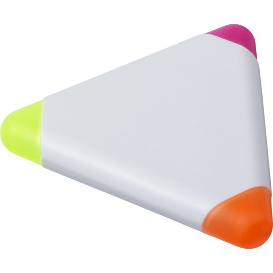 Маркер трикутний, 3 кольори: рожевий, помаранчевий і жовтий, колір білий - V1925-02