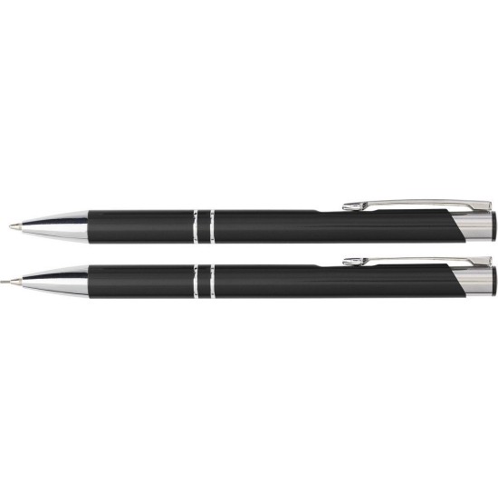 Письмовий набір, кулькова ручка і механічний олівець, колір чорний - V1956-03