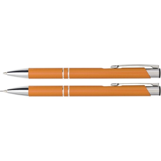 Письмовий набір, кулькова ручка і механічний олівець, колір помаранчевий - V1956-07
