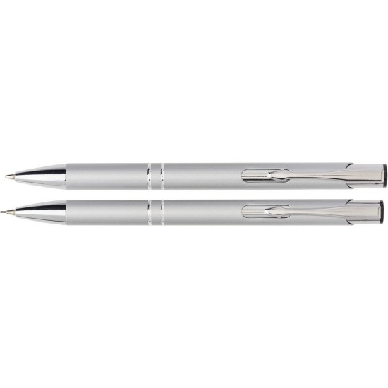 Письмовий набір, кулькова ручка і механічний олівець, колір сріблястий - V1956-32