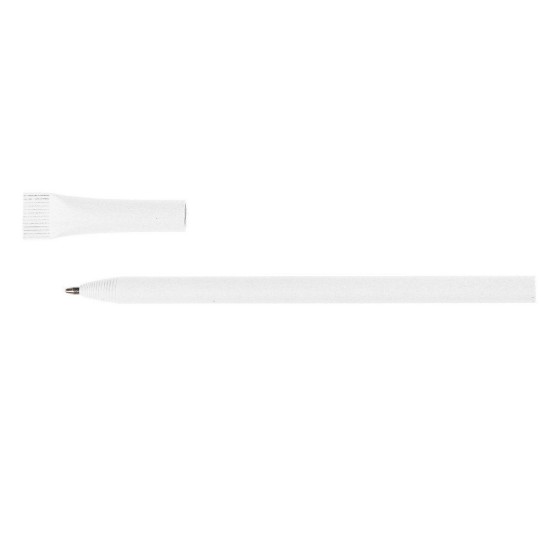 Еко-ручка кулькова з паперу, колір білий - V1969-02