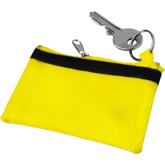 Гаманець на блискавці з кільцем для ключів, колір жовтий - V2069-08