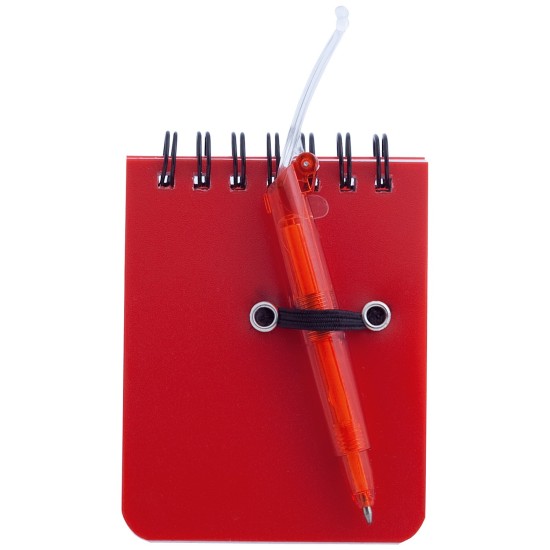 Блокнот А7 з кульковою ручкою, колір червоний - V2575-05
