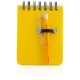 Блокнот А7 з кульковою ручкою, колір жовтий - V2575-08