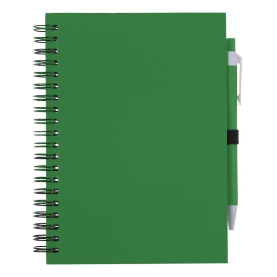 Блокнот А5 з кульковою ручкою, колір зелений - V2795-06