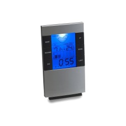 Настільний годинник-метеостанція Voyager Digital, колір сріблястий - V3069-32