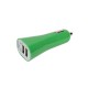 Автомобільний зарядний пристрій USB, колір зелений - V3293-06