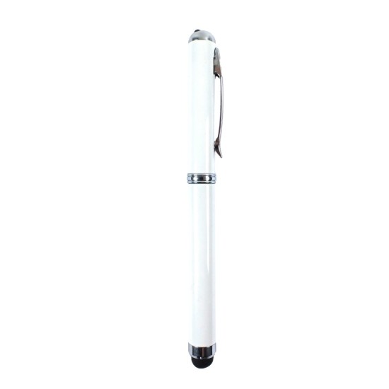 Лазерний вказівник, кулькова ручка зі стилусом, колір білий - V3459-02