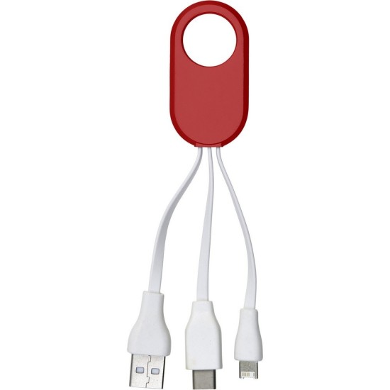 Комплект кабельного зарядного пристрою, колір червоний - V3890-05
