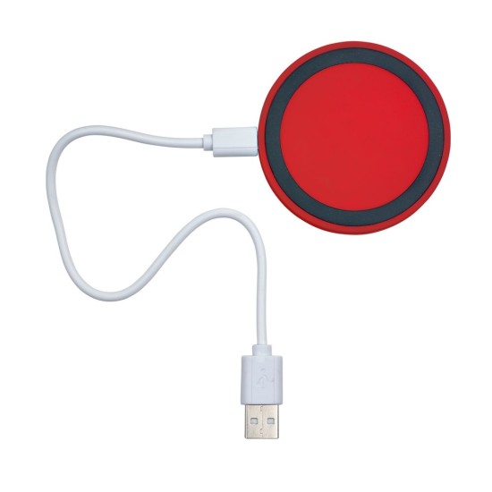 Бездротовий телефонний зарядний пристрій, колір червоний - V3893-05